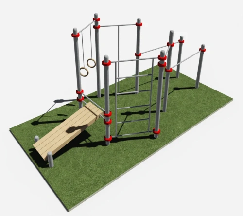 Скамья, турники, шведская стенка и брусья конусные