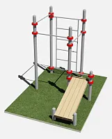 Скамья, шведская и три турника